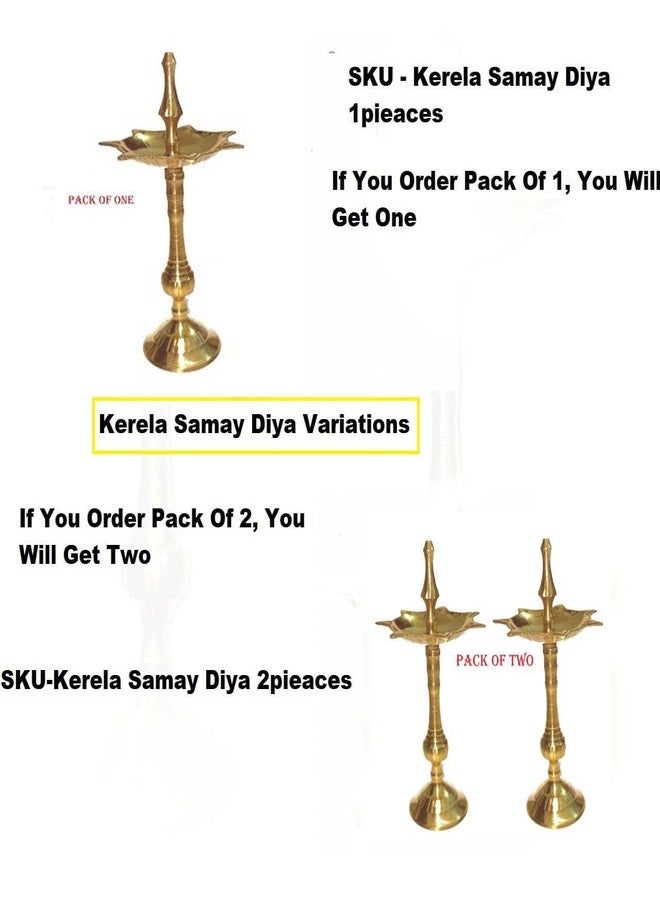Denique Brass Kuthu Vilakku Kerala Diya, Deepak,Lamp Long Diyas for Home,Pooja Puja Room,Pancharti,Panchmukhi Pital Decoration Dipak.Pack of (2) - Image 3